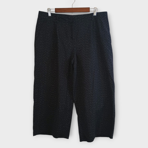 Eileen Fisher Pants Women Black Large Rainfall Wide Leg Crop Casual Minimalist - Picture 1 of 5